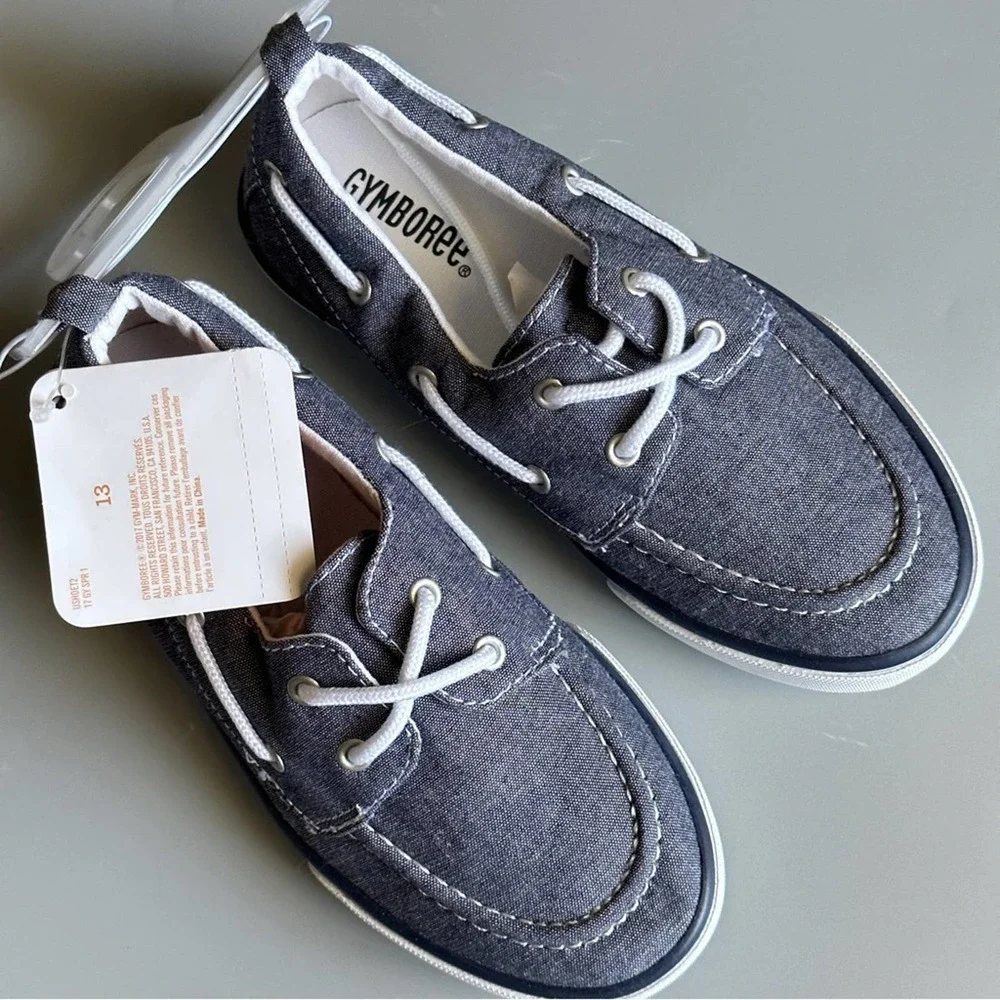 Gymboree Little Boys Size 13 Chambray Canvas Shoes Tennis Flat Sneakers